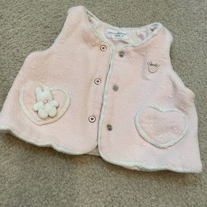 Pink baby vest w/ bunny and 👼🏻 wing size 9-12mo